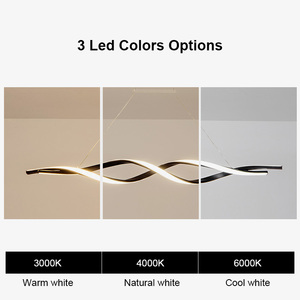 China Modern Lamp Home Decor Luxury Linear Led Black Pendant <b>Lights</b> Restaurant Hotel <b>Dining</b> Table Nordic Chandeliers Lighting - Product Image 6