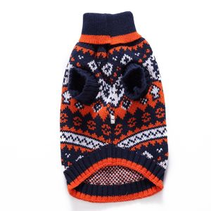 Suéter de perro de poliéster con estampado clásico de diseñador tejido a mano invierno cálido cuello de tortuga para perros grandes - Product Image 6