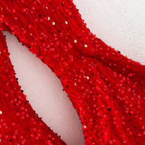<span class=keywords><strong>Pantaloni</strong></span> a Zampa d'Elefante Rossi con <span class=keywords><strong>Paillettes</strong></span> Scintillanti per Bambine, Personalizzabili, con Orlo Peloso e Vita Elastica, Ideali per Spettacoli Natalizi - Product Image 5