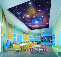 Papier peint photo 3D personnalisé à coller, peinture murale de plafond suspendu avec motif d'univers étoilé pour la décoration du salon et de la chambre