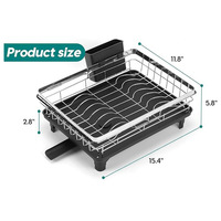 Égouttoir à vaisselle simple extensible en acier inoxydable moderne pour évier de cuisine, antidérapant, durable, réglable, de type sur pied