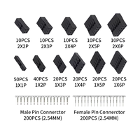 620 Buah Kit Konektor Kabel Jumper Pria/Wanita dengan Pin Housing Konektor Kabel Adaptor 2.54MM untuk Papan Sirkuit Dupont