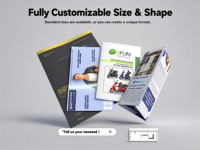 Folletos Comerciales Plegables de Doble Cara, Folletos Personalizados Impresos en Offset, Laminados en Película, Papel de Arte de 157, 200, 300, 350 g/m²