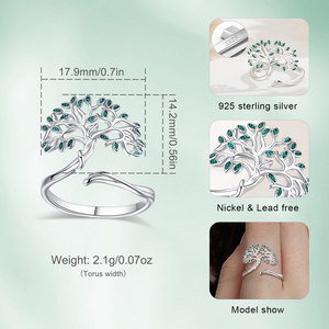 <span class=keywords><strong>Anello</strong></span> Albero <span class=keywords><strong>della</strong></span> <span class=keywords><strong>Vita</strong></span> Verde Merryshine in <span class=keywords><strong>Argento</strong></span> Sterling 925, Gioiello Celtico Retrò con Nodo Irlandese, Regalo per Donne - Product Image 3