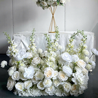 Nouvelles compositions florales personnalisées de 2,5 pieds en fausse soie blanche, centres de table en boule, chemins de table floraux pour la décoration de cérémonies et de fêtes