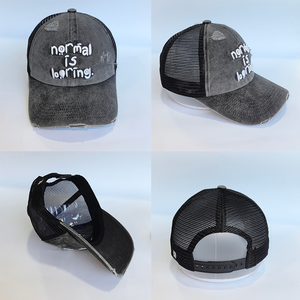 Casquette Trucker en Coton Lavé Tissé à la Main avec Broderie de Lettres Vintage, Style Rétro, Vente en Gros, Logo Personnalisé, Unisexe - Product Image 2