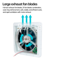 Ventilateur de toit pour camping-car de 14 pouces, 12V 24V réversible, 10 vitesses, dix pales, grand débit d'air, avec lumière LED pour camping-car, caravane