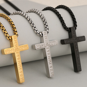 Cruz de Acero Inoxidable Unisex con <span class=keywords><strong>Runas</strong></span> Nórdicas Vikingas, Estilo Europeo Americano, Pulido, con Bambú - Product Image 4