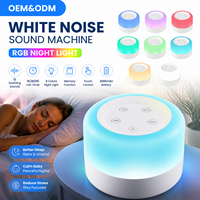 Máquina de Ruido Blanco para Dormir, Luz Nocturna para Bebés, 12 Sonidos Relajantes, Temporizador, Funciones de Memoria, Mejor Sueño en Casa, Batería Integrada