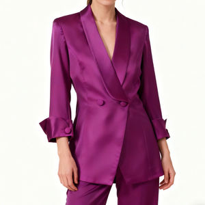 Abito <span class=keywords><strong>da</strong></span> <span class=keywords><strong>Sera</strong></span> Trendy di Alta Qualità Molto Popolare, Lussuoso e Magnifico Completo <span class=keywords><strong>da</strong></span> <span class=keywords><strong>Donna</strong></span> in Lana Pettinata Viola Antirughe per Affari - Product Image 1