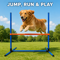 Ensemble d'équipements d'agility pour chiens : Barrières, obstacles, anneaux de saut, poteaux de tressage et aides en PVC, modèle L-85