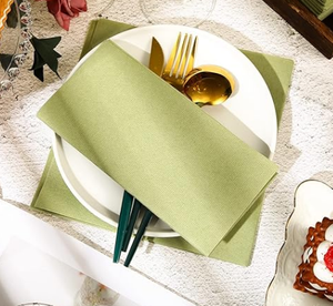 Serviettes <span class=keywords><strong>en</strong></span> <span class=keywords><strong>papier</strong></span> jetables vertes Serviettes <span class=keywords><strong>en</strong></span> <span class=keywords><strong>papier</strong></span> pour invités pour salle de bain, fête de mariage, 16x16'' - Product Image 2