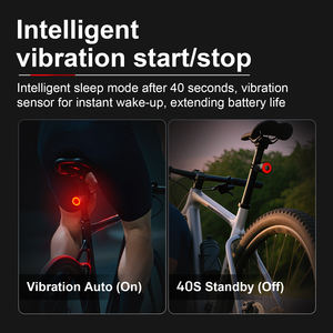 Cyclami ไฟท้าย NQY125สำหรับจักรยานเสือหมอบเสือภูเขากันน้ำแฟลชด้านหลังอัจฉริยะตรวจจับได้แบตเตอรี่ ABS วัสดุด้านหลัง - Product Image 4