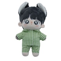Ensemble pyjama chemise à carreaux 10cm 20cm, vêtements en tissu personnalisés avec logo pour poupées de 15cm, série Fantasy pour jouets en peluche