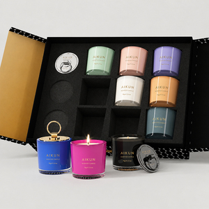 Coffret Cadeau de Bougies Parfumées AIKUN Prêtes à l'Emploi – Bougies Artisanales en Cire de Soja pour Aromathérapie, Idéales pour les Cadeaux de Mariage – Meilleures Ventes - Product Image 1