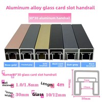 Aluminiumlegierung 30 Modernes Minimalistisches Bodenmontiertes Treppengeländer Sehr Schmaler Kartensteckplatz Villa-Geländerzubehör Schweißfrei