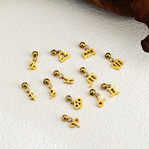 Pendientes de Acero Inoxidable con Baño de Oro de 18k, Hipoalergénicos, Nuevo Diseño, Venta al por Mayor, Resistentes al Deslustre, Dijes de Joyería DIY - Product Image 2