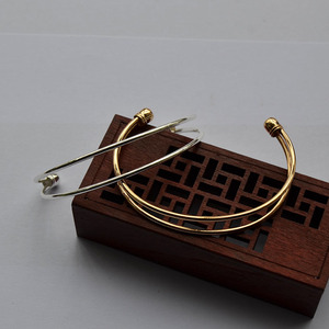 <b>Copper</b> Alloy <b>Bangle</b> 12*68MM Gold And Silver Plated Geometric Fashion Jewelry For Hanfu DIY Accessory - Product Image 2