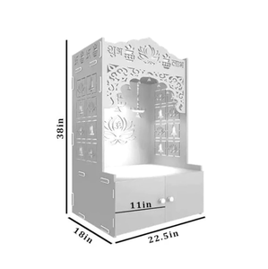El sanatları beyaz kabin özelleştirilmiş boyutu Pooja Mandir ahşap ev Mandir tapınak - Product Image 6