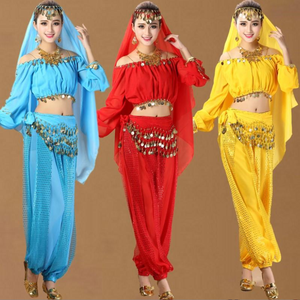 Disfraces de danza del vientre, pantalones largos, vestido indio de bollwood, <span class=keywords><strong>ropa</strong></span> de actuación, vestido árabe de baile al por mayor, traje de baile de escenario - Product Image 6