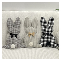 Nouvel arrivage printemps vert floral plaid pâques lapin lapin peluche oreiller jouet coussin