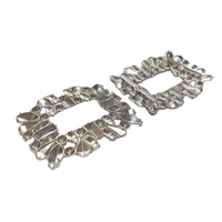 Clip de chaussure détachable pour femme décoration en verre de cristal argenté Design carré hautement accueilli chaussures à boucle en alliage de Zinc personnalisées
