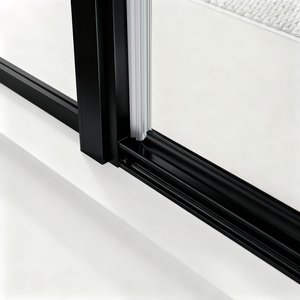 Puerta Plegable Interior de Vidrio Templado para Cuarto de Ducha, Marco de Aluminio Negro Mate, Cabina de Ducha Cuadrada de Vidrio - Product Image 6
