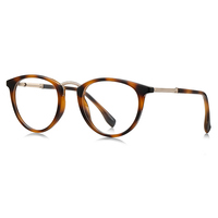 Monturas de Gafas Redondas de Negocios para Hombre, Gafas con Protección Anti Luz Azul, Diseño de Marca, Lentes Ópticas para Miopía, TR90