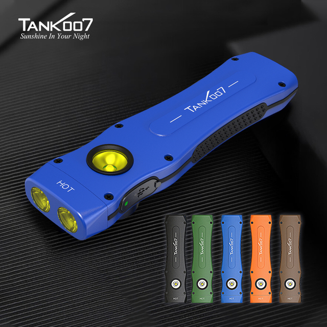 Tank007 WF02 EDC Rechargeable LED Pocket Flashlight High Power Slim Magnetic Torchlight with USB Charging Clip-on Linternas