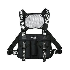 Bolsos de pecho de nailon impermeables para hombre, bolsas de pecho personalizadas, bolsillo frontal, peso ligero, a la moda - Product Image 1