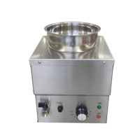 Bain-marie électrique commercial 220V 4L, chauffe-plats individuel de comptoir en acier inoxydable pour soupes, sauces et chocolat