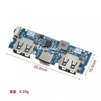 Double USB Power Bank Power Supply Board Boost Module Type-C Port de charge 2.4a Mobile Power DIY Motherboard 5V