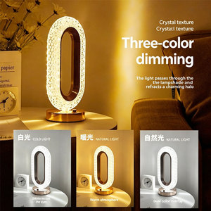 Luxury Crystal Bedroom Bedhead Runway Decorative Desk <b>Lamp</b> Creative Living Room Touch Switch LED Warm White Dimmable Modern - Product Image 3