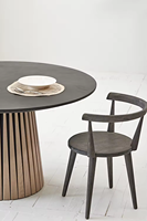 Ensemble de table à manger 6 places Japandi français Béton massif Bois de chêne Style nordique pour chambre à coucher ou hôtel