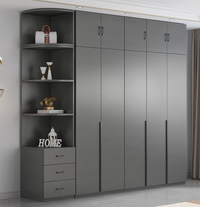 Armoire <span class=keywords><strong>murale</strong></span> grise moderne OEM pour adultes armoires en bois armoire coulissante pour hôtel armoire de rangement <span class=keywords><strong>d</strong></span>étachable mât meubles de chambre à coucher - Product Image 1
