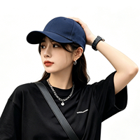 Gorra de Béisbol Personalizada con Logotipo OEM, 6 Paneles, Estructurada, 100% Algodón, Negra Lisa, Bordado, Ajustable