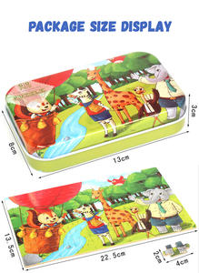Toddler 60 Pieces Wooden Puzzle Toys for <strong>Kids</strong> Cartoon Animal Metal Box Wooden Jigsaw Puzzles Baby Educational Toy - Product Image 4