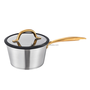 7Pcs Đồ Nấu Nướng Sang Trọng Bộ Chất Lượng Cao Thép Không Gỉ Phụ Kiện Nhà Bếp Bộ Với Kính Và Silicone Nắp Gloden Lạnh Xử Lý - Product Image 4