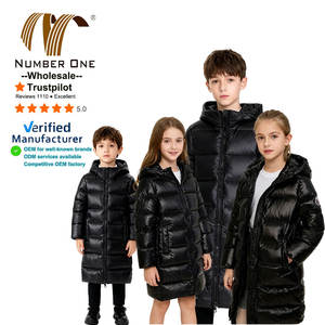 Veste d'hiver imperméable longue en duvet pour adolescents garçons et filles avec capuche 120-170 Vêtements d'extérieur bomber pour enfants plus âgés - Product Image 1