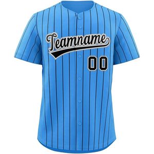 Camiseta de béisbol con rayas personalizadas, camisa con botones, nombre personalizado, número, absorbe la humedad, unisex, para adultos, nombre del equipo 00 - Product Image 1
