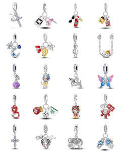 Pulseras, Lápices Labiales, Zapatos y Bolsos de Moda Europea y Americana con Cuentas de Zirconia Plateada en Forma de Corazón, Serie Estilo de Vida Moderno DIY - Product Image 1