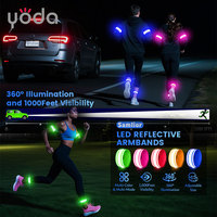 Bracelet LED réfléchissant rechargeable par USB, lumière de sécurité pour la course nocturne, le cyclisme, le jogging, la marche, bracelet élastique