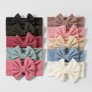 Bandeaux élastiques rayés faits main en tissu nylon pour bébés, accessoires de cheveux pour nouveau-nés, marque privée d'usine - Product Image 1