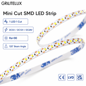 Bande LED flexible SMD 2835 120 LED/m 24V 10mm PCB 1750lm/m 6000K CRI élevé Haute efficacité lumineuse pour armoires commerciales - Product Image 1
