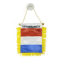 Drapeau fanion des Pays-Bas suspendu avec logo personnalisé pour rétroviseur de voiture et décoration de la maison Techniques d'impression numérique