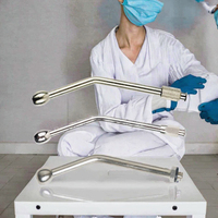 Cannules buccales vétérinaires courbées en acier inoxydable, réutilisables, instruments chirurgicaux manuels pour animaux, classe II, modèle porcin WJ321 Oral