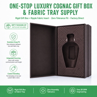 Plateau thermoformé en tissu laminé de qualité supérieure, insert anti-rayures pour coffret cadeau de bouteilles de vin, bière et vodka de luxe