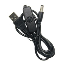 Interrupteur marche/arrêt USB vers DC 5.5x2.1mm, câble de chargeur de haute qualité pour ventilateur de lampe à bande Led
