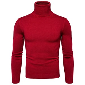 Nouveau printemps automne hommes mode tricot <span class=keywords><strong>tour</strong></span> <span class=keywords><strong>de</strong></span> <span class=keywords><strong>cou</strong></span> col haut <span class=keywords><strong>à</strong></span> manches longues couleur unie mince décontracté hauts Blouse tricots pull - Product Image 6