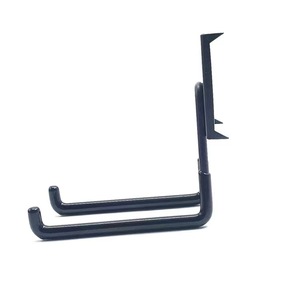 Heavy Duty Wall Mount <b>Hook</b> Set <b>Black</b> Metal Garage Warehouse Bike Storage Organizer Rectangle Shape 2 Layer Design - Product Image 2